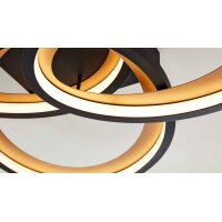 Interliving Leuchten Serie 9337 - Deckenleuchte Mattschwarz & Gold – ca. 69 x 60 cm