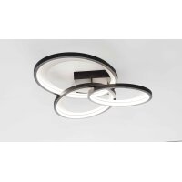 Interliving Leuchten Serie 9337 - Deckenleuchte Mattschwarz & Gold – ca. 69 x 60 cm
