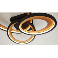 Interliving Leuchten Serie 9337 - Deckenleuchte Mattschwarz & Gold – ca. 69 x 60 cm
