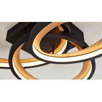 Interliving Leuchten Serie 9337 - Deckenleuchte Mattschwarz & Gold – ca. 69 x 60 cm