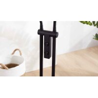 Interliving Leuchten Serie 9341 - Stehleuchte Rauchglas & Mattschwarz – Höhe ca. 148 cm