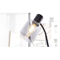Interliving Leuchten Serie 9341 - Stehleuchte Rauchglas & Mattschwarz – Höhe ca. 148 cm