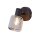 Interliving Leuchten Serie 9341 - Wandleuchte Rauchglas & Mattschwarz – Durchmesser ca. 10 cm