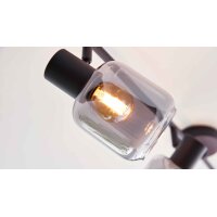 Interliving Leuchten Serie 9341 - Deckenleuchte Rauchglas & Mattschwarz – Länge ca. 89 cm