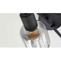 Interliving Leuchten Serie 9341 - Deckenleuchte Rauchglas & Mattschwarz – Länge ca. 89 cm