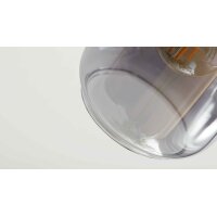 Interliving Leuchten Serie 9341 - Deckenleuchte Rauchglas & Mattschwarz – Länge ca. 89 cm