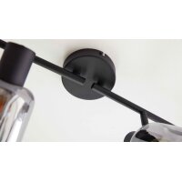 Interliving Leuchten Serie 9341 - Deckenleuchte Rauchglas & Mattschwarz – Länge ca. 38 cm