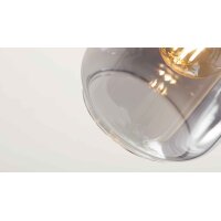 Interliving Leuchten Serie 9341 - Deckenleuchte Rauchglas & Mattschwarz – Länge ca. 38 cm