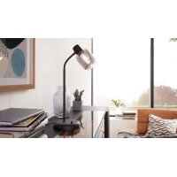 Interliving Leuchten Serie 9341 - Tischleuchte Rauchglas...