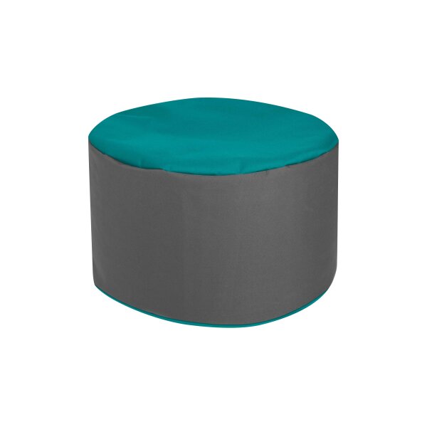 SITTING POINT Sitzsack-Hocker dotcom bebop scuba® Petrol & Anthrazit - Durchmesser ca. 50 cm