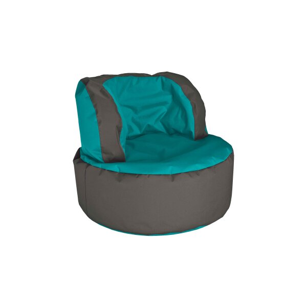 SITTING POINT Sitzsack-Sessel bebop scuba® als Sitzmöbel petrol- & anthrazitfarbene Kunstfaser - ca. 85 x 65 cm