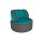 SITTING POINT Sitzsack-Sessel bebop scuba® als Sitzmöbel petrol- & anthrazitfarbene Kunstfaser - ca. 85 x 65 cm