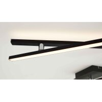 Interliving Leuchten Serie 9339 - Deckenleuchte Mattschwarz – Länge ca. 345 cm