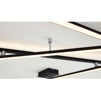 Interliving Leuchten Serie 9339 - Deckenleuchte Mattschwarz – Länge ca. 345 cm