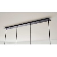 Interliving Leuchten Serie 9333 - Hängeleuchte Rauchglas & Messing – Länge ca. 110 cm