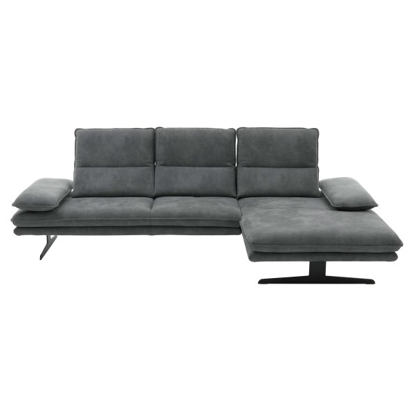 W.SCHILLIG Polsterserie Broadway - Ecksofa elephantgrauer Bezug V52 23 - Stellfläche ca. 291 x 164 cm