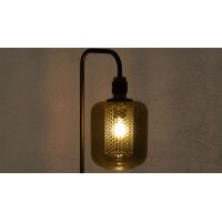 GLOBO Lampen Serie Ando - Hängelampe rauchfarbenes Glas & schwarzes Metall - Höhe ca. 150 cm