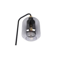 GLOBO Lampen Serie Ando - Hängelampe rauchfarbenes Glas & schwarzes Metall - Höhe ca. 150 cm