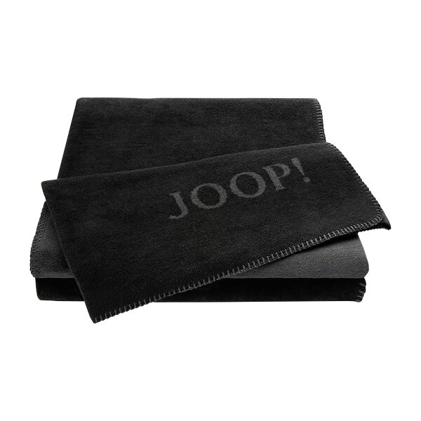 JOOP! Wohndecke Uni Doubleface Schwarz & Anthrazit – ca. 150 x 200 cm