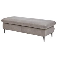 W.SCHILLIG Polsterserie Select Venus plus - Hocker hellgraues Leder Z69-22 - Breite ca. 120 cm