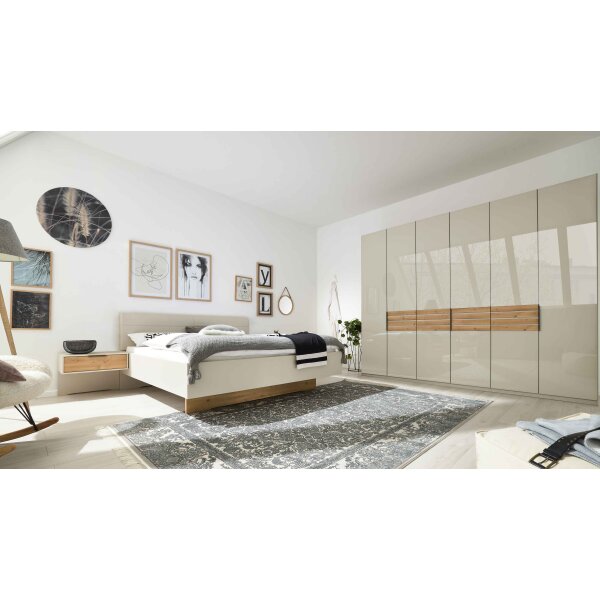 Interliving Schlafzimmer Serie 1026 – Komplettzimmer Champagner & Eiche bianco - vierteilig