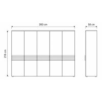 Interliving Schlafzimmer Serie 1026 – Komplettzimmer Champagner & Eiche bianco - vierteilig