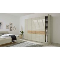 Interliving Schlafzimmer Serie 1026 – Kleiderschrank Champagner & Eiche bianco - sechs Türen, Breite ca. 300 cm