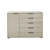 Interliving Schlafzimmer Serie 1026 – Kombikommode Champagner & Eiche bianco - fünf Türen, eine Schublade, Breite ca. 120 cm