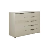 Interliving Schlafzimmer Serie 1026 – Kombikommode Champagner & Eiche bianco - fünf Türen, eine Schublade, Breite ca. 120 cm