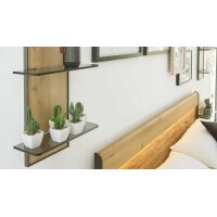 Interliving Schlafzimmer Serie 1027 – Regal Eiche bianco & Rauchglas - ca. 35 x 90 cm