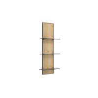Interliving Schlafzimmer Serie 1027 – Regal Eiche bianco & Rauchglas - ca. 35 x 90 cm