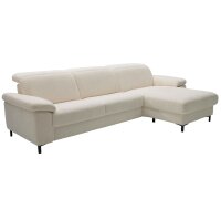 Interliving Sofa Serie 4054 – Ecksofa naturweiße Chenille Kama & schwarze Metallfüße – Stellfläche ca. 279 x 176 cm