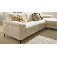 Interliving Sofa Serie 4054 – Ecksofa naturweiße Chenille Kama & schwarze Metallfüße – Stellfläche ca. 279 x 176 cm