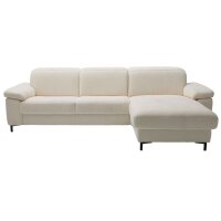 Interliving Sofa Serie 4054 – Ecksofa naturweiße Chenille Kama & schwarze Metallfüße – Stellfläche ca. 279 x 176 cm
