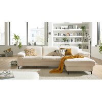Interliving Sofa Serie 4054 – Ecksofa naturweiße Chenille Kama & schwarze Metallfüße – Stellfläche ca. 279 x 176 cm