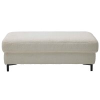 Interliving Sofa Serie 4054 – XXL-Hocker naturweiße Chenille & schwarze Metallfüße – ca. 130 x 60 cm