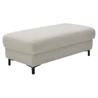 Interliving Sofa Serie 4054 – XXL-Hocker naturweiße Chenille & schwarze Metallfüße – ca. 130 x 60 cm