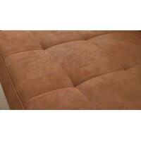Interliving Sofa Serie 4254 – Ecksofa cognacfarbene Mikrofaser Magnum & schwarze Metallfüße 4.35 – Stellfläche ca. 340 x 195 cm
