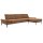 Interliving Sofa Serie 4254 – Ecksofa cognacfarbene Mikrofaser Magnum & schwarze Metallfüße 4.35 – Stellfläche ca. 340 x 195 cm