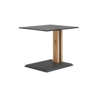 Interliving Couchtisch Serie 6211 - Beistelltisch graues Parsolglas & Wildeiche - ca. 55 x 47 cm