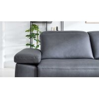 Interliving Sofa Serie 4064 - Ecksofa graphitfarbene Mikrofaser Galero Punto & Fuß W003-01 - Stellfläche ca. 291 x 252 cm