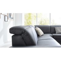 Interliving Sofa Serie 4064 - Ecksofa graphitfarbene Mikrofaser Galero Punto & Fuß W003-01 - Stellfläche ca. 291 x 252 cm