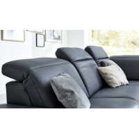 Interliving Sofa Serie 4064 - Ecksofa graphitfarbene Mikrofaser Galero Punto & Fuß W003-01 - Stellfläche ca. 291 x 252 cm