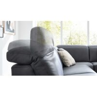 Interliving Sofa Serie 4064 - Ecksofa graphitfarbene Mikrofaser Galero Punto & Fuß W003-01 - Stellfläche ca. 291 x 252 cm