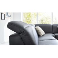 Interliving Sofa Serie 4064 - Ecksofa graphitfarbene Mikrofaser Galero Punto & Fuß W003-01 - Stellfläche ca. 291 x 252 cm