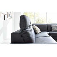 Interliving Sofa Serie 4064 - Ecksofa graphitfarbene Mikrofaser Galero Punto & Fuß W003-01 - Stellfläche ca. 291 x 252 cm