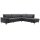 Interliving Sofa Serie 4064 - Ecksofa graphitfarbene Mikrofaser Galero Punto & Fuß W003-01 - Stellfläche ca. 291 x 252 cm