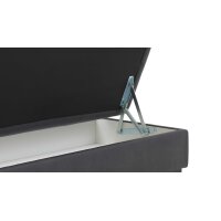 Interliving Sofa Serie 4064 - XXL-Funktionshocker graphitfarbene Mikrofaser Galero Punto & Fuß W003-01 - ca. 130 x 65 cm