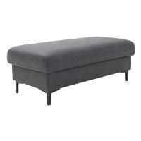 Interliving Sofa Serie 4064 - XXL-Hocker graphitfarbene Mikrofaser Galero Punto & Fuß W003-01 - ca. 130 x 65 cm