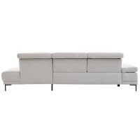 Interliving Sofa Serie 4251 – Ecksofa mit Funktionen platinfarbener Bezug Vaneo 7 & schwarze Metallfüße 4.26 – Stellfläche ca. 300 x 225 cm